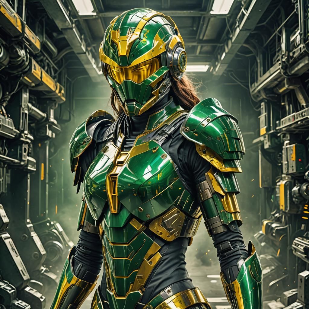 Green Warrior Cyborg  by @Hilda