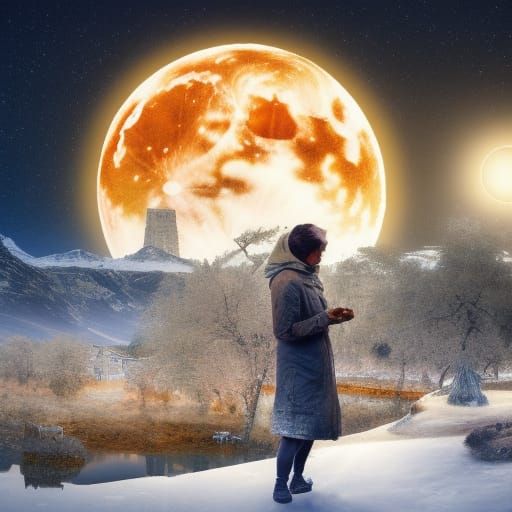 Au royaume de la faim la terre est prosaïque ;la pleine lune...
