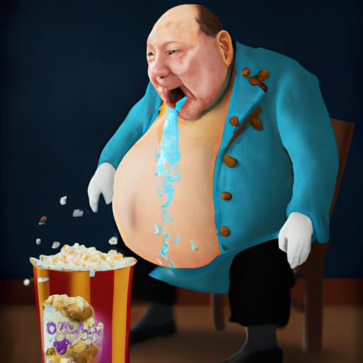 Kramzer’s liver melts after he eats the evil popcorn, photor...