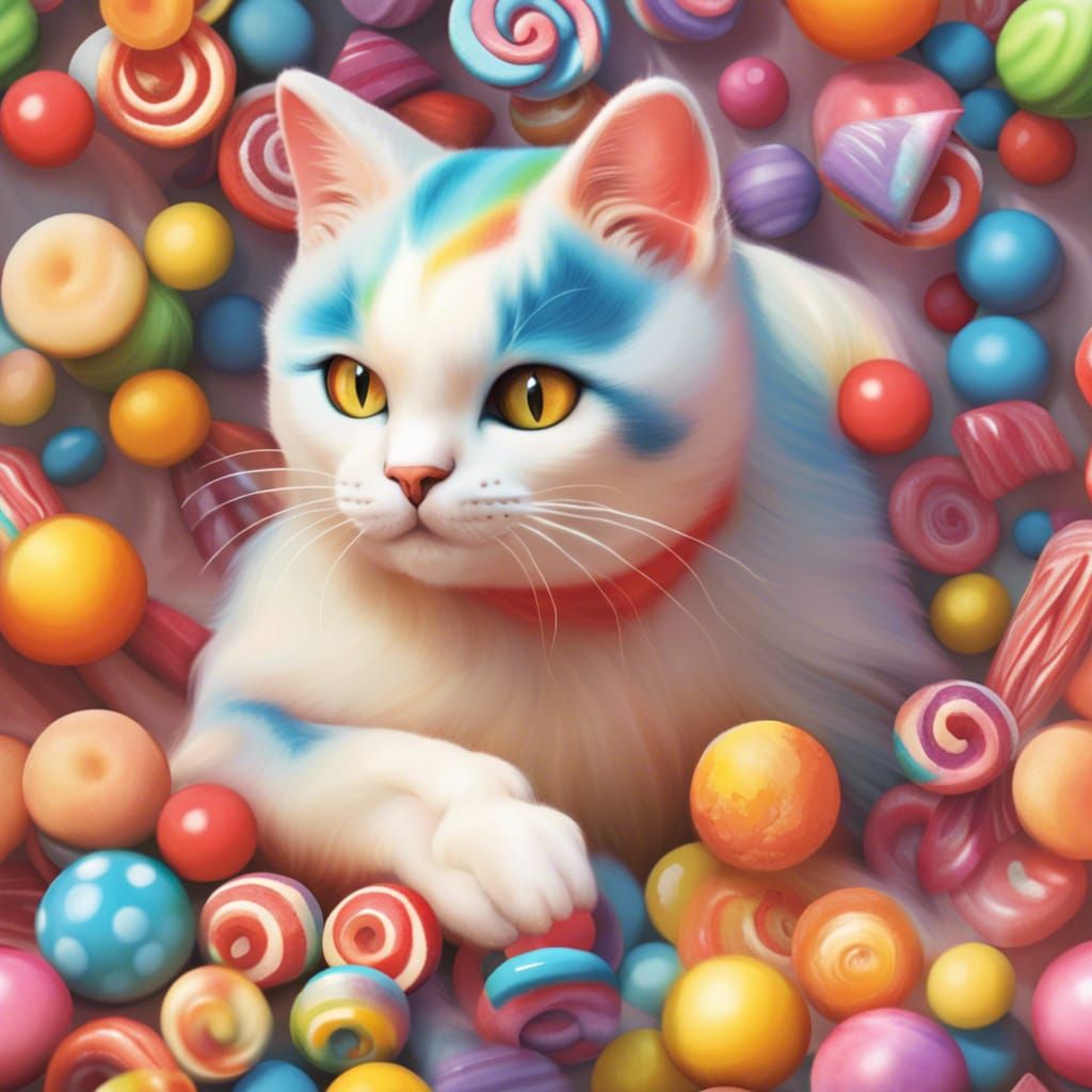 Meow The Candy Cat Ai Generated Artwork Nightcafe Creator