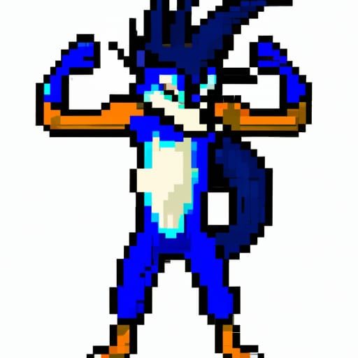 Pixel art of Sonic flexing muscles with Tails - AI Generated Artwork ...