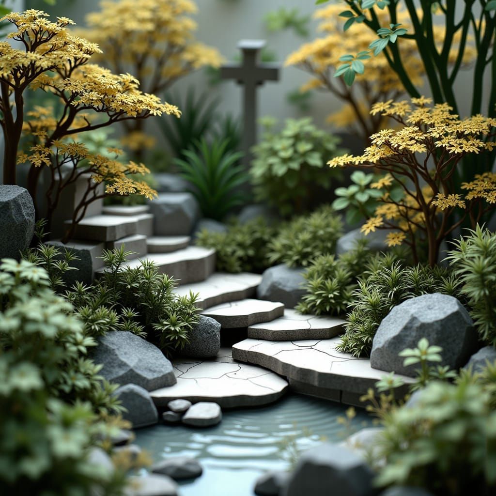  <lora:Shadowbox Cutscape:1.0> Zen Garden