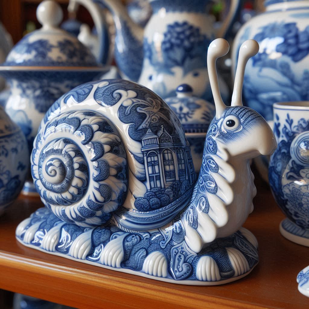 Delft blue snail