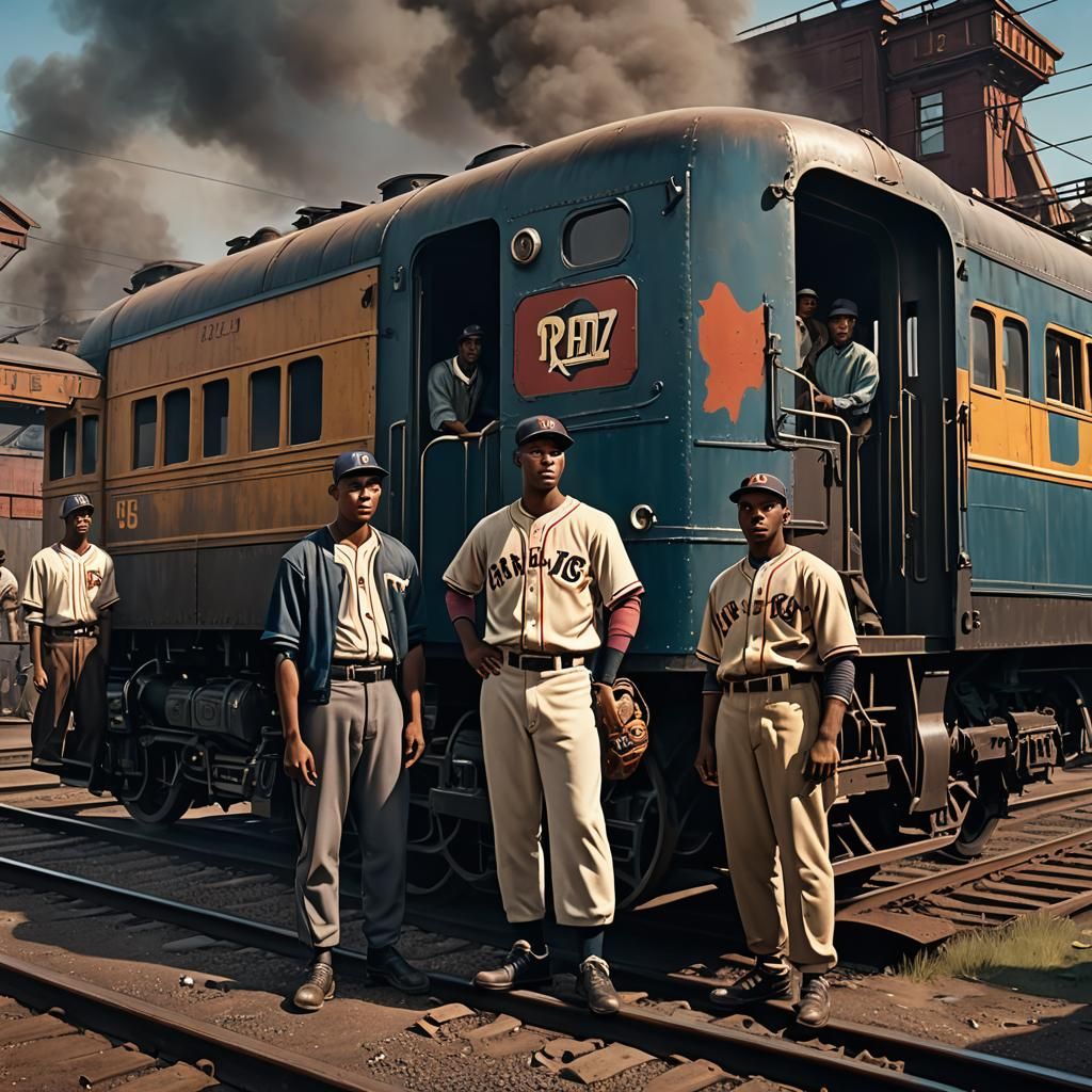 African American Baseball players in the 1950's standing by ...