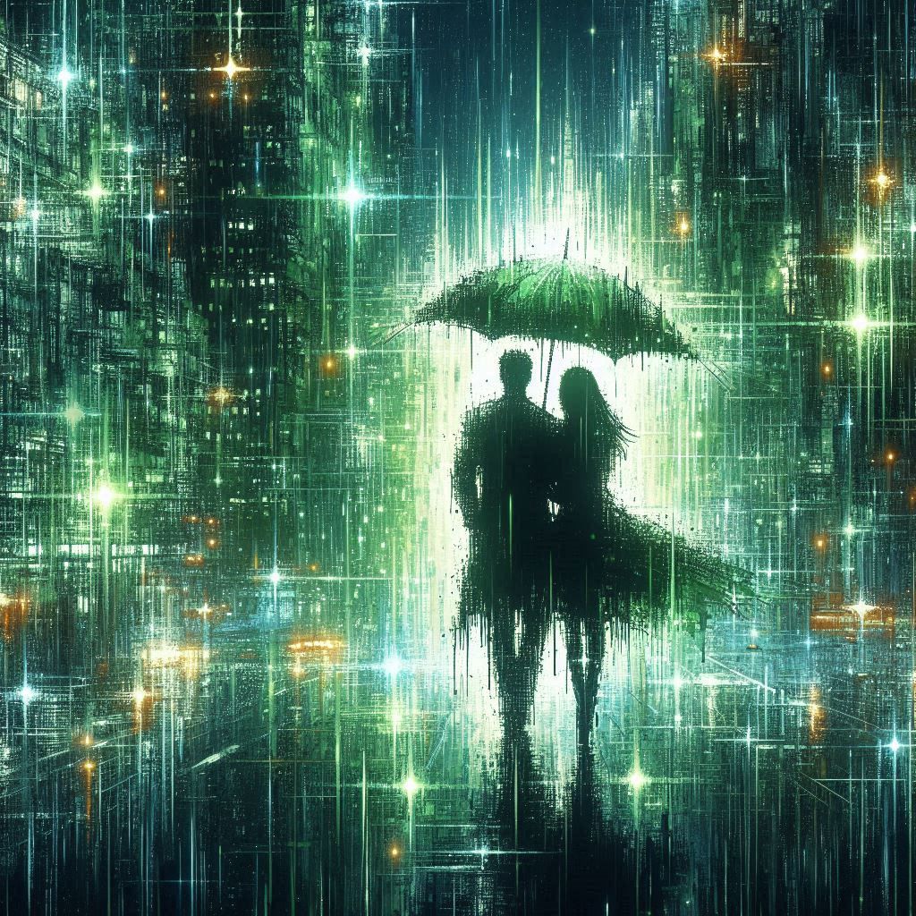 double exposure beautiful fantasy DALL-E 3 portrait landscape..