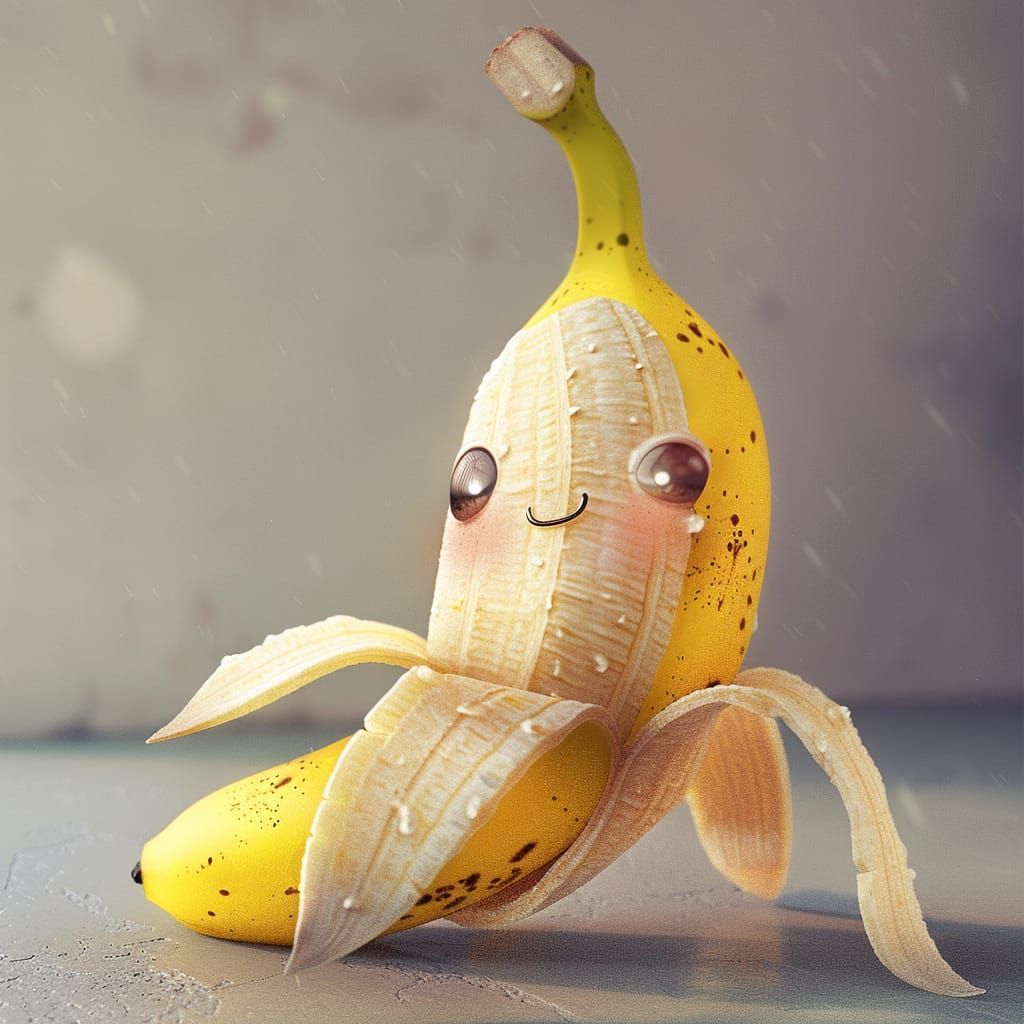 embarrassed banana