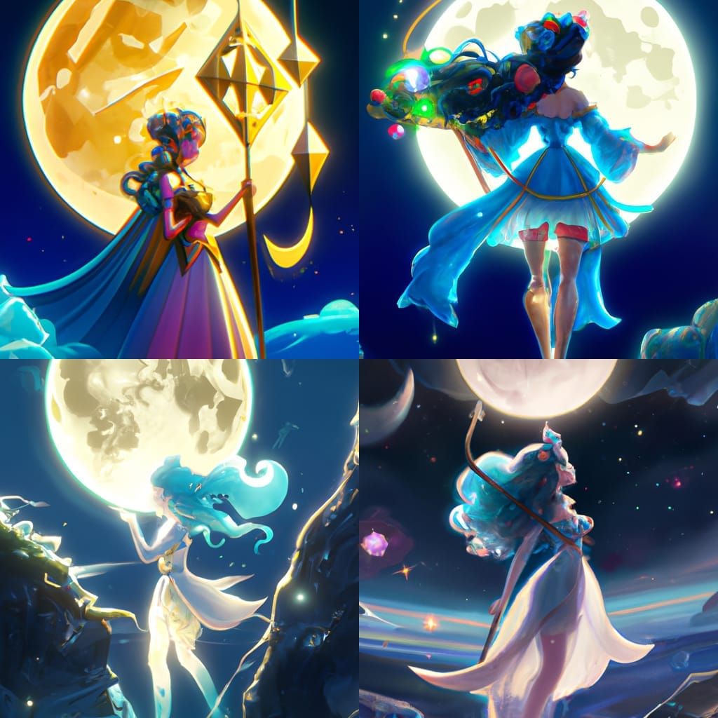 The Moon Goddess, hyperdetailed 8k resolution concept art in...