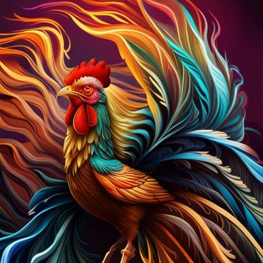 Rooster.   by @GreenNails