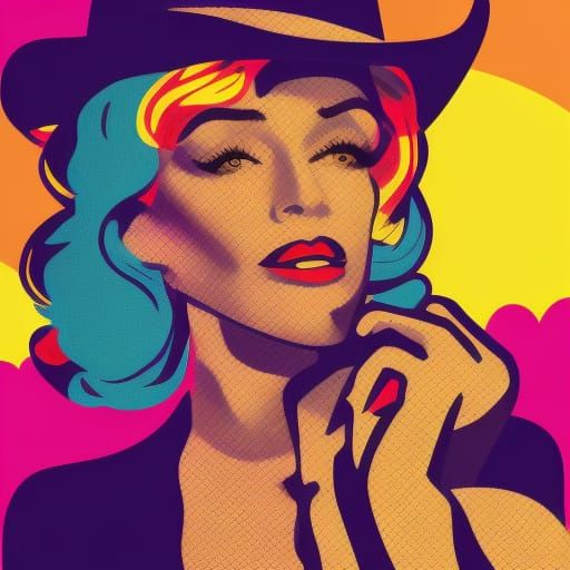 glam cowgirl in pop art - AI Generated Artwork - NightCafe Creator