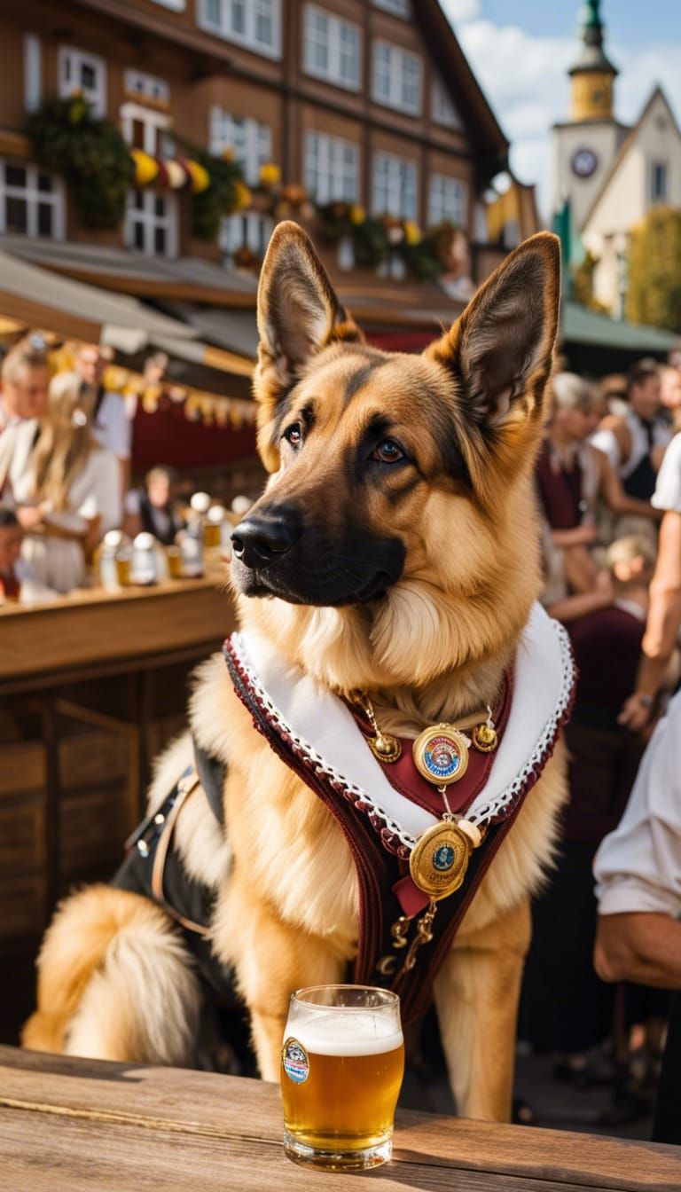 German shepherd dog at Oktoberfest in Munich, Germany  by @Phadez 
