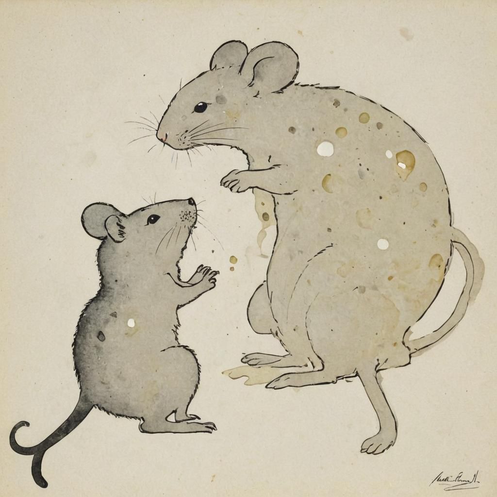 Silhouette of mouse, silhouette of cheese 
Silhouette art by...