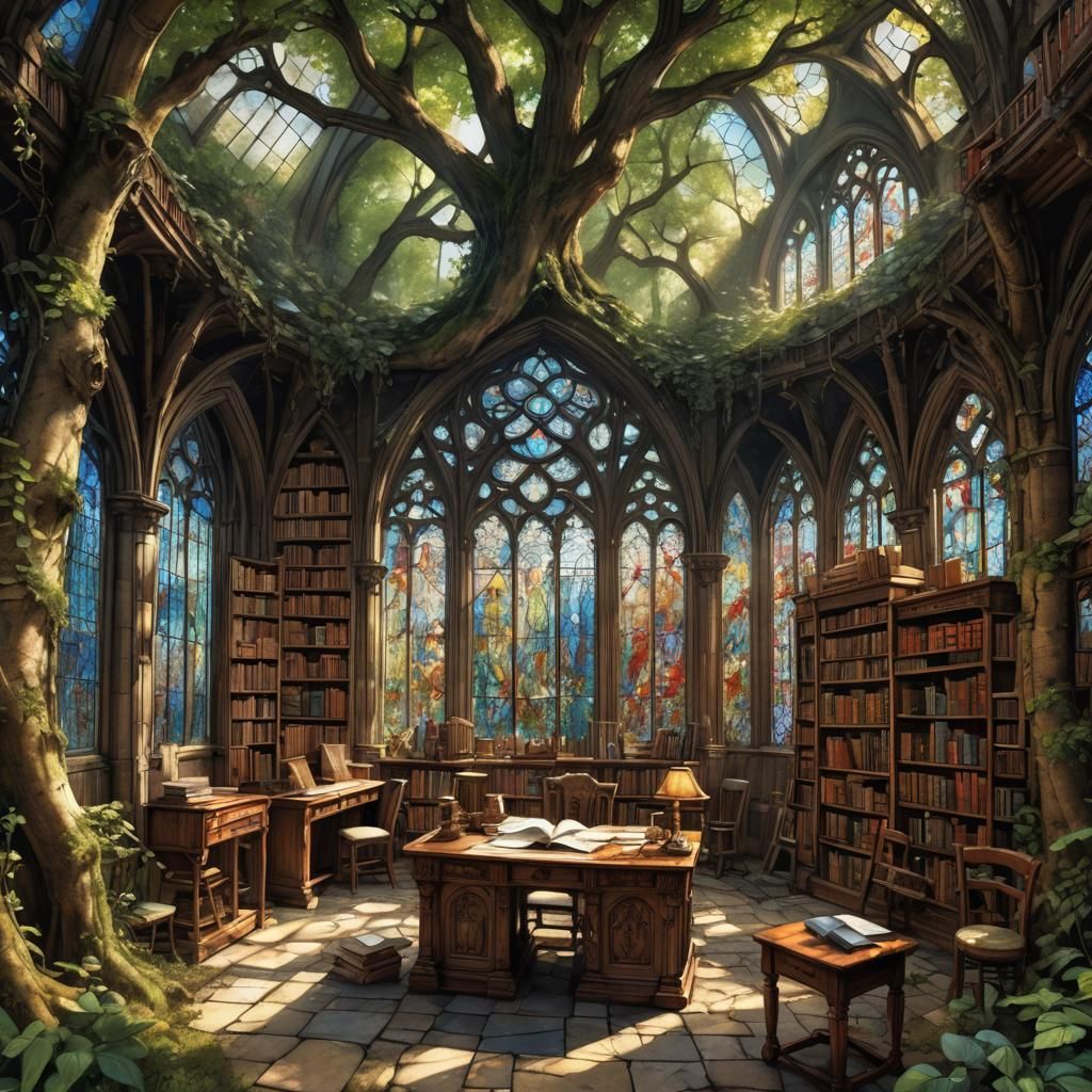 Ancient woodland library   by @RedPixie