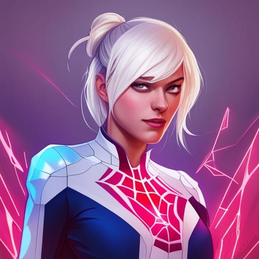 Spider Gwen Portrait - AI Generated Artwork - NightCafe Creator