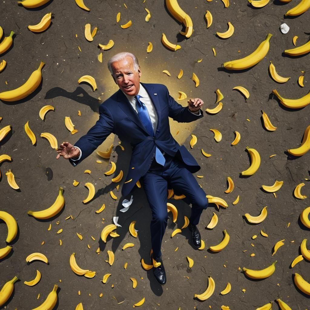 Joe Biden Slipping on a Banana Peel