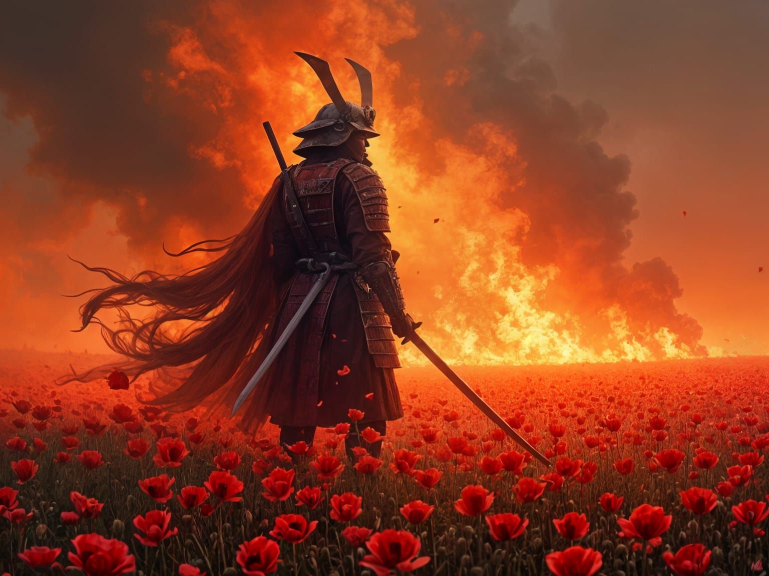 fire red samurai  by @Harmanna