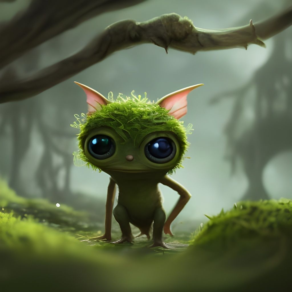 Tiny Moss Creature 4 - AI Generated Artwork - NightCafe Creator