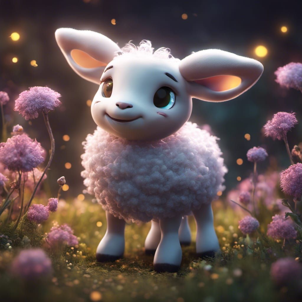 Pretty Pink Lamb - AI Generated Artwork - NightCafe Creator