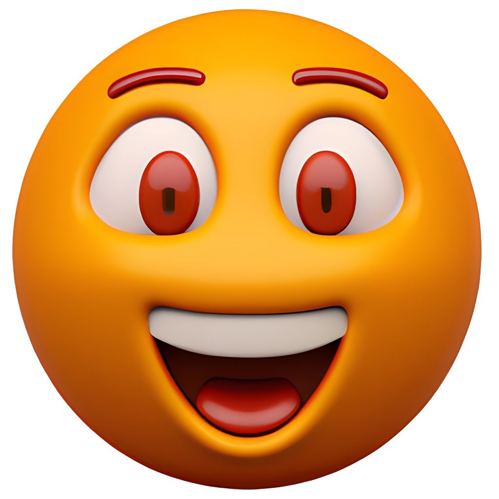 3D Happy Orange Emoji