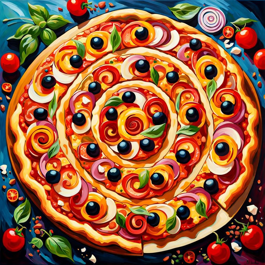 Spiraling Pizza - AI Generated Artwork - NightCafe Creator