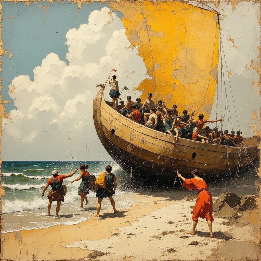 Tattered shore.  by @Splaedor 