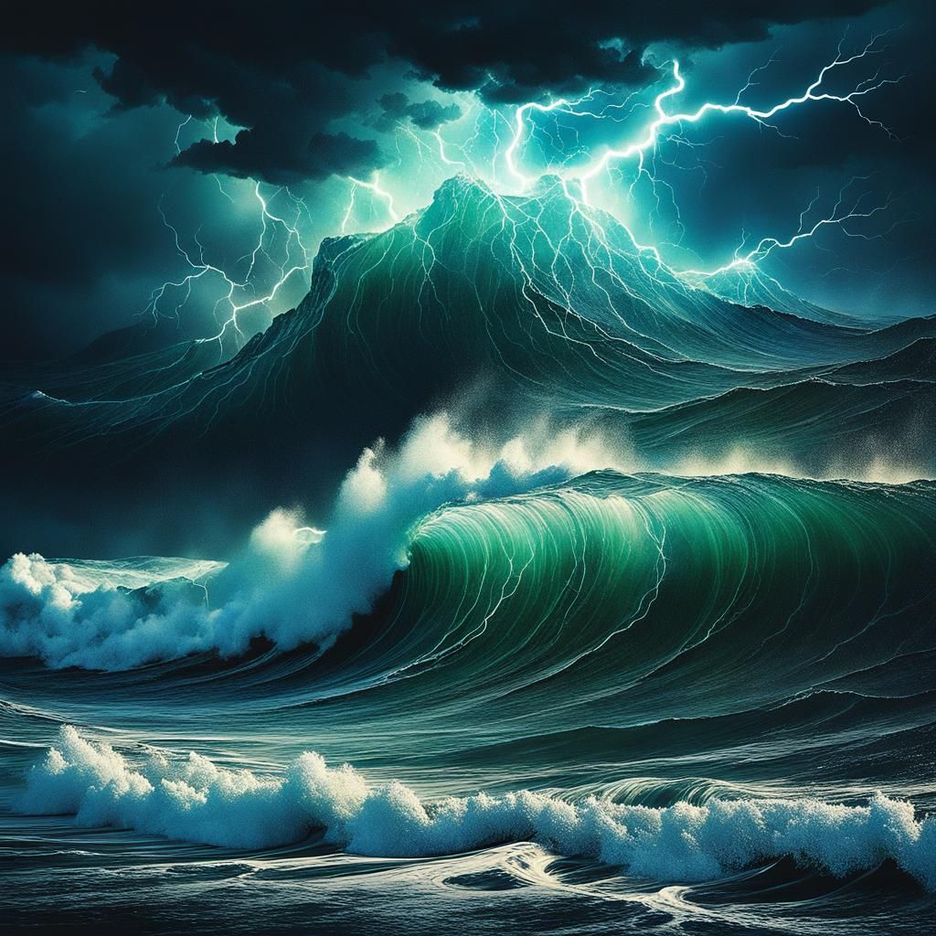 Weather & Waves Collide - AI Generated Artwork - NightCafe Creator