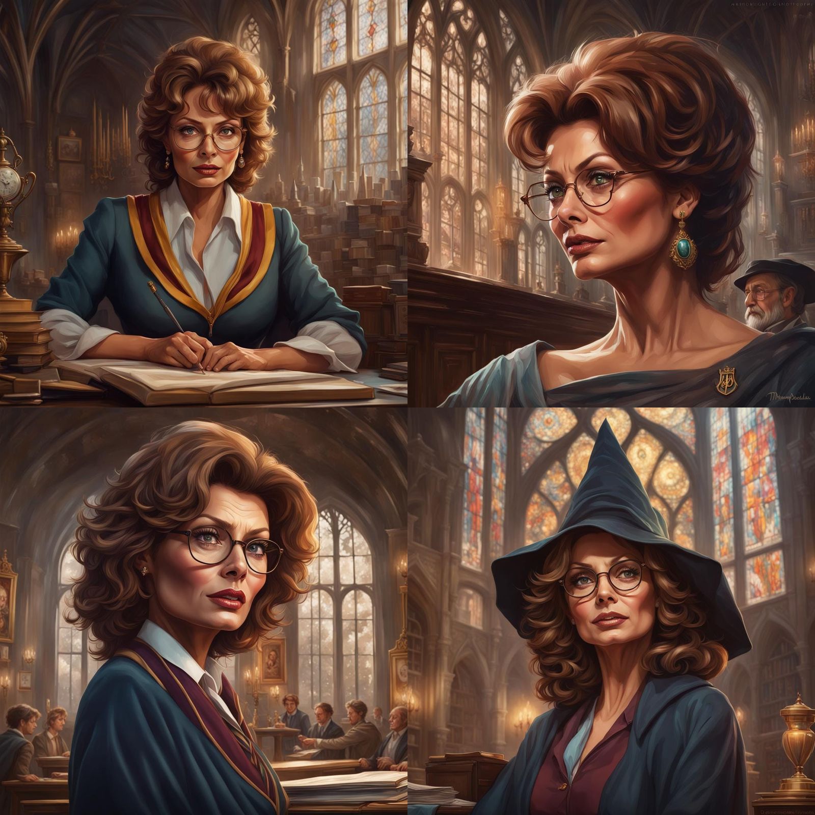 Sophia Loren as a professor at Hogwarts tutoring a bug eyed Harry ...