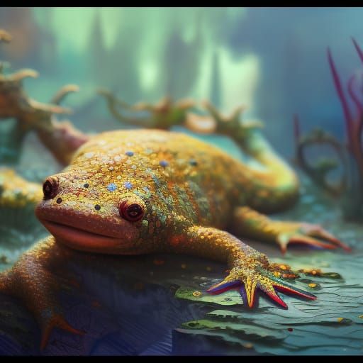 Axolotl in nature - AI Generated Artwork - NightCafe Creator