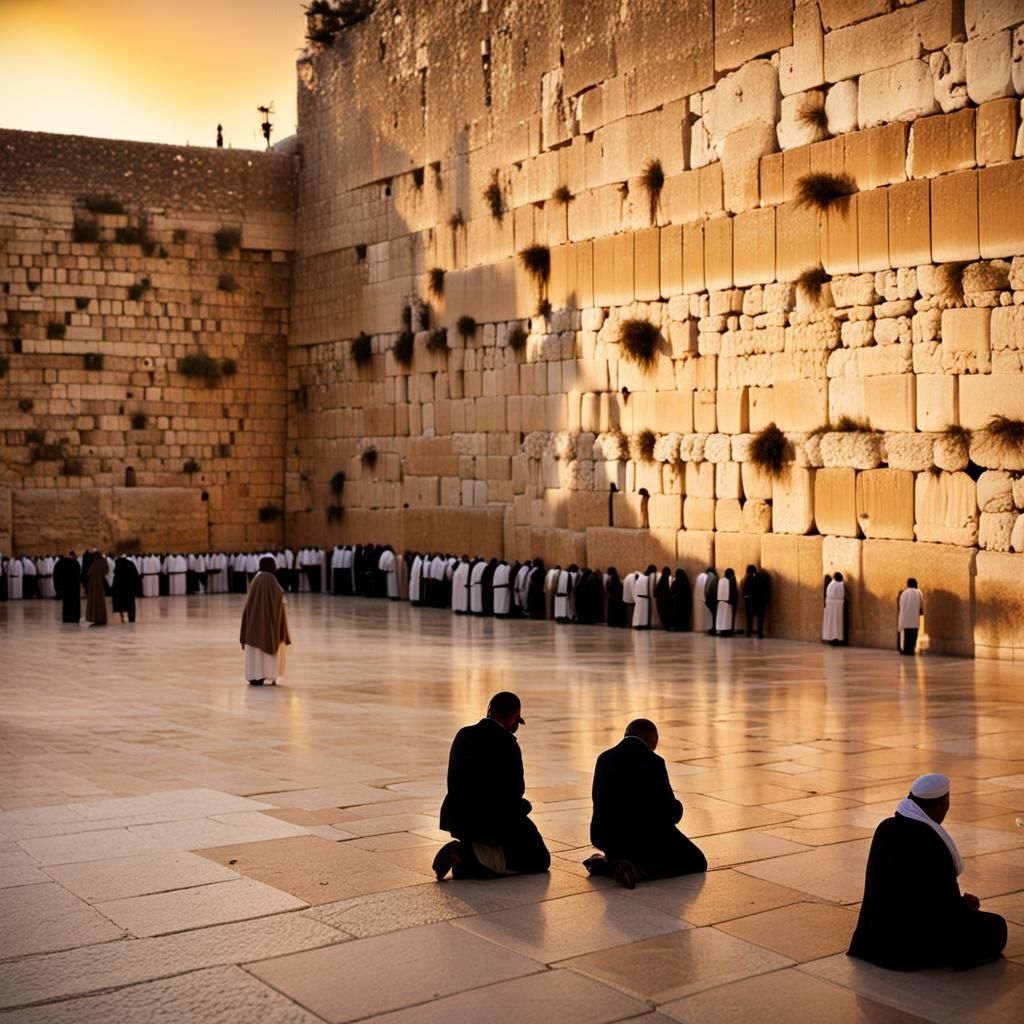 Western Wall Plaza
The square is full of people praying
suns...
