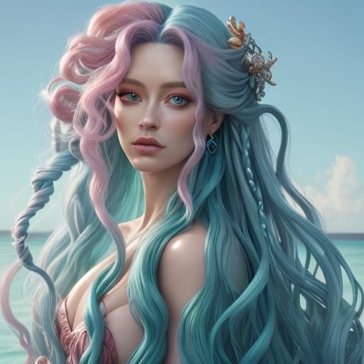 Sky Blue, Sea Green, Prehensile, Ringlets, Tendrils, Plaits,...