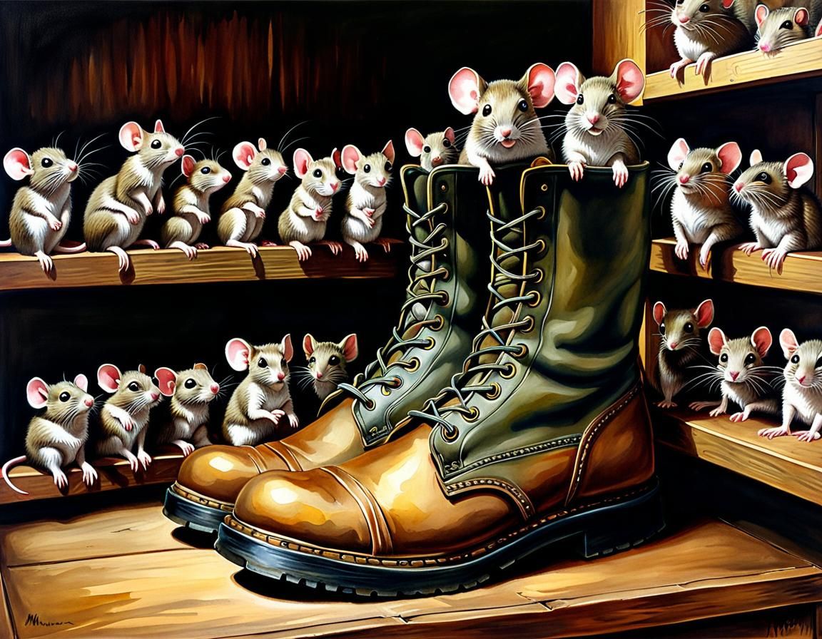 MICE IN  ARMY BOOTS  by @INTERCEDENCE