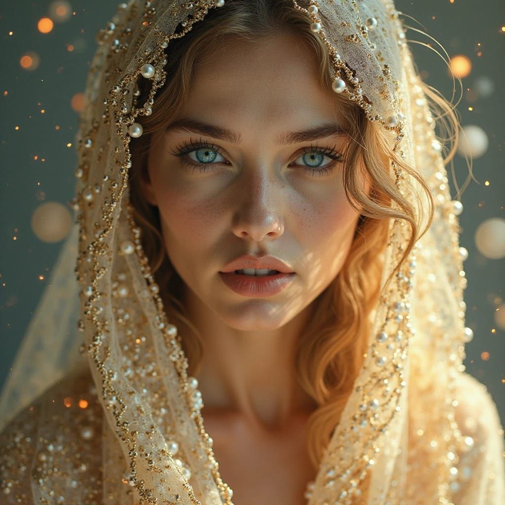 Una mujer cautivadora con un aura de fénix