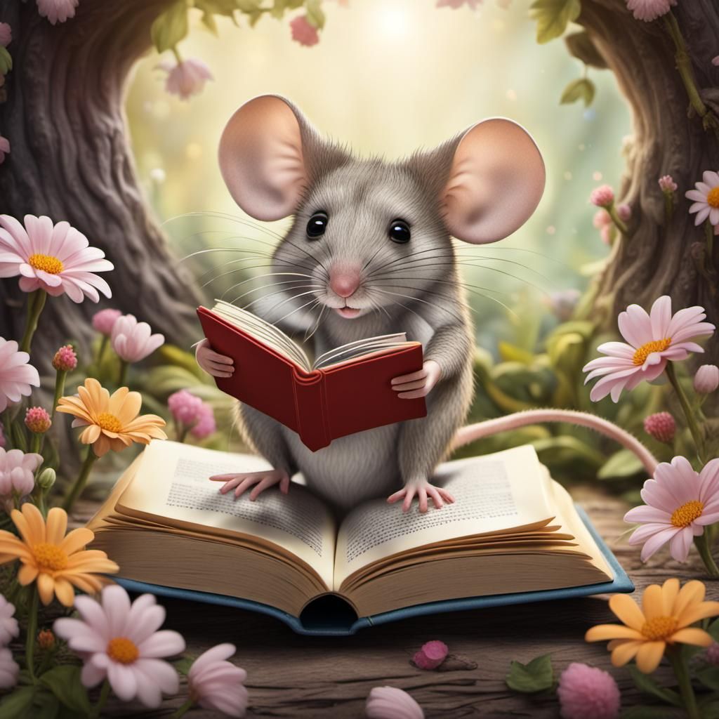 Little mouse reading book