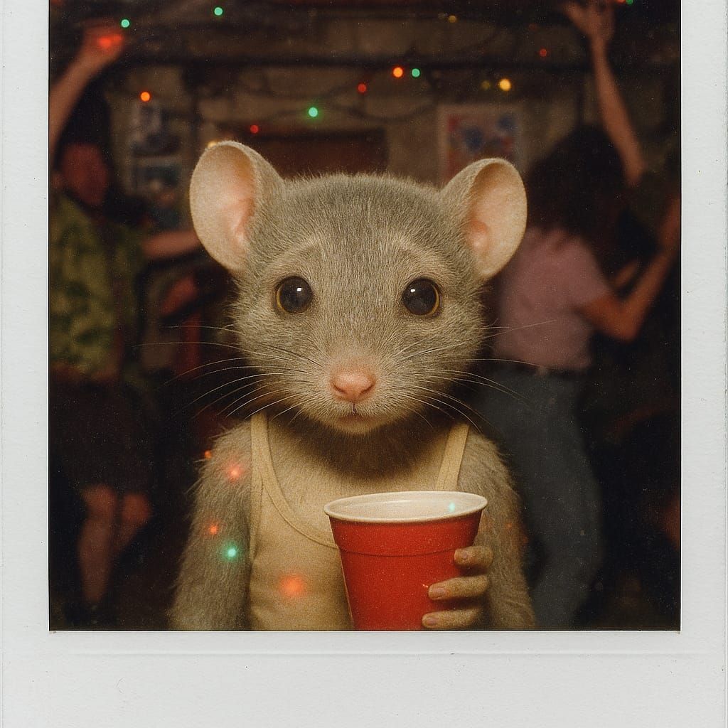 Shy mouse at a party
