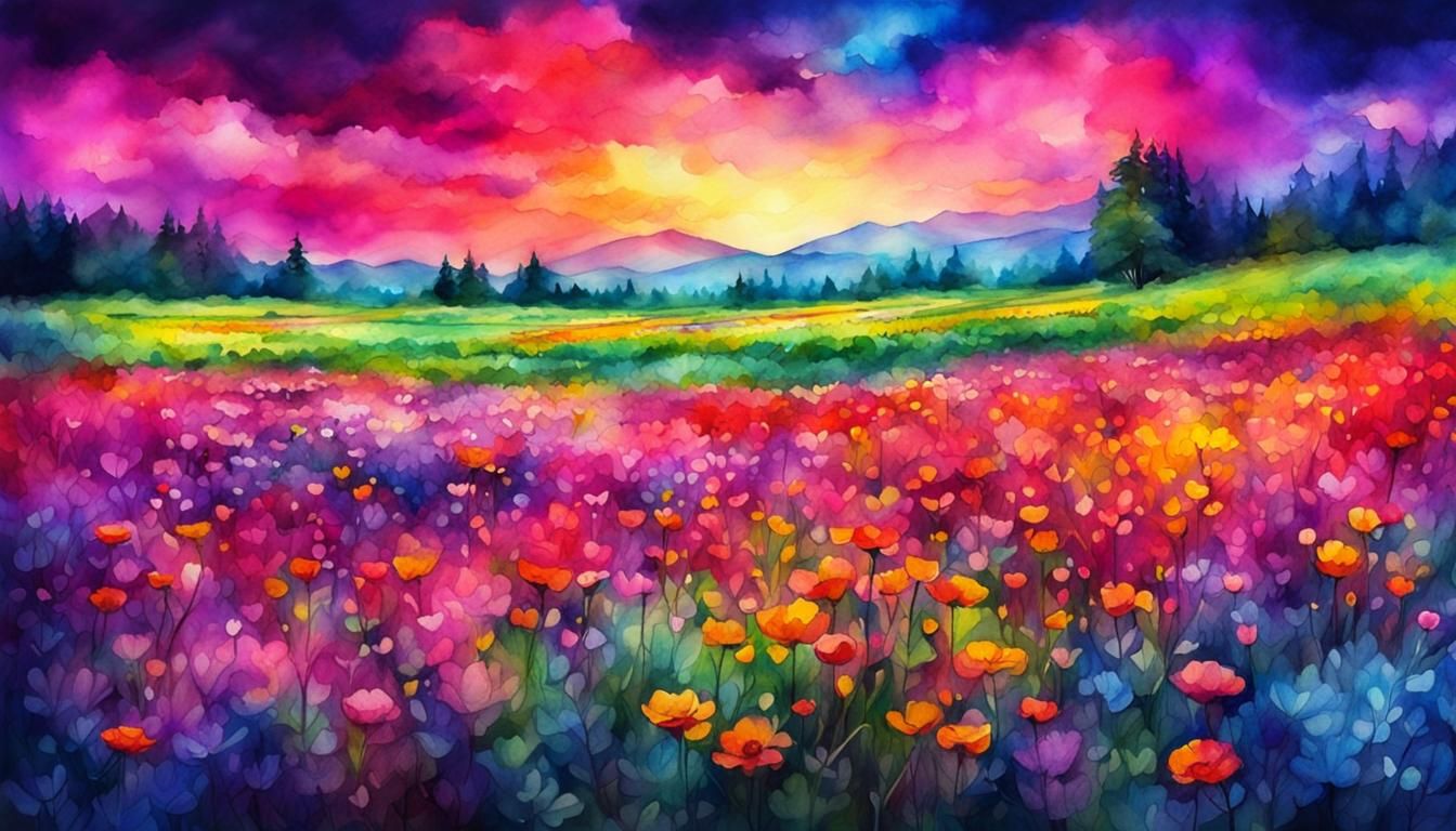 Very vibrant flower field!!!  by @loodupyydja