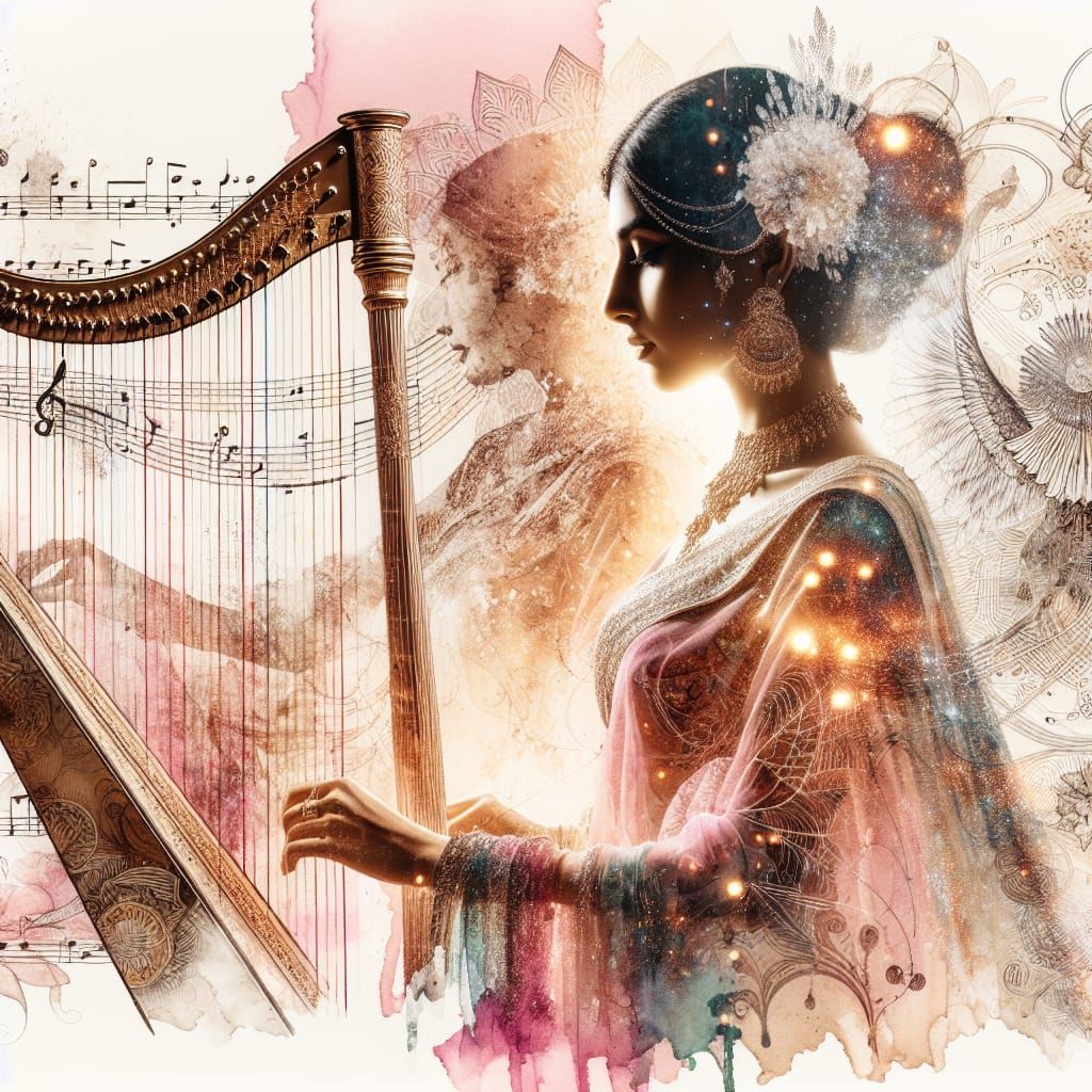 The harpist  by @Anuenue