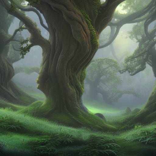 Magical tree grove - AI Generated Artwork - NightCafe Creator