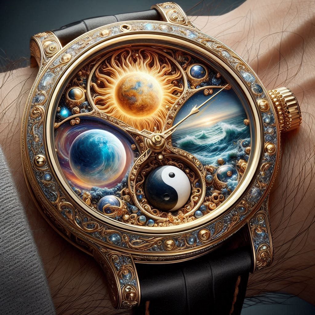 Yin Yang Sun Moon Wristwatch