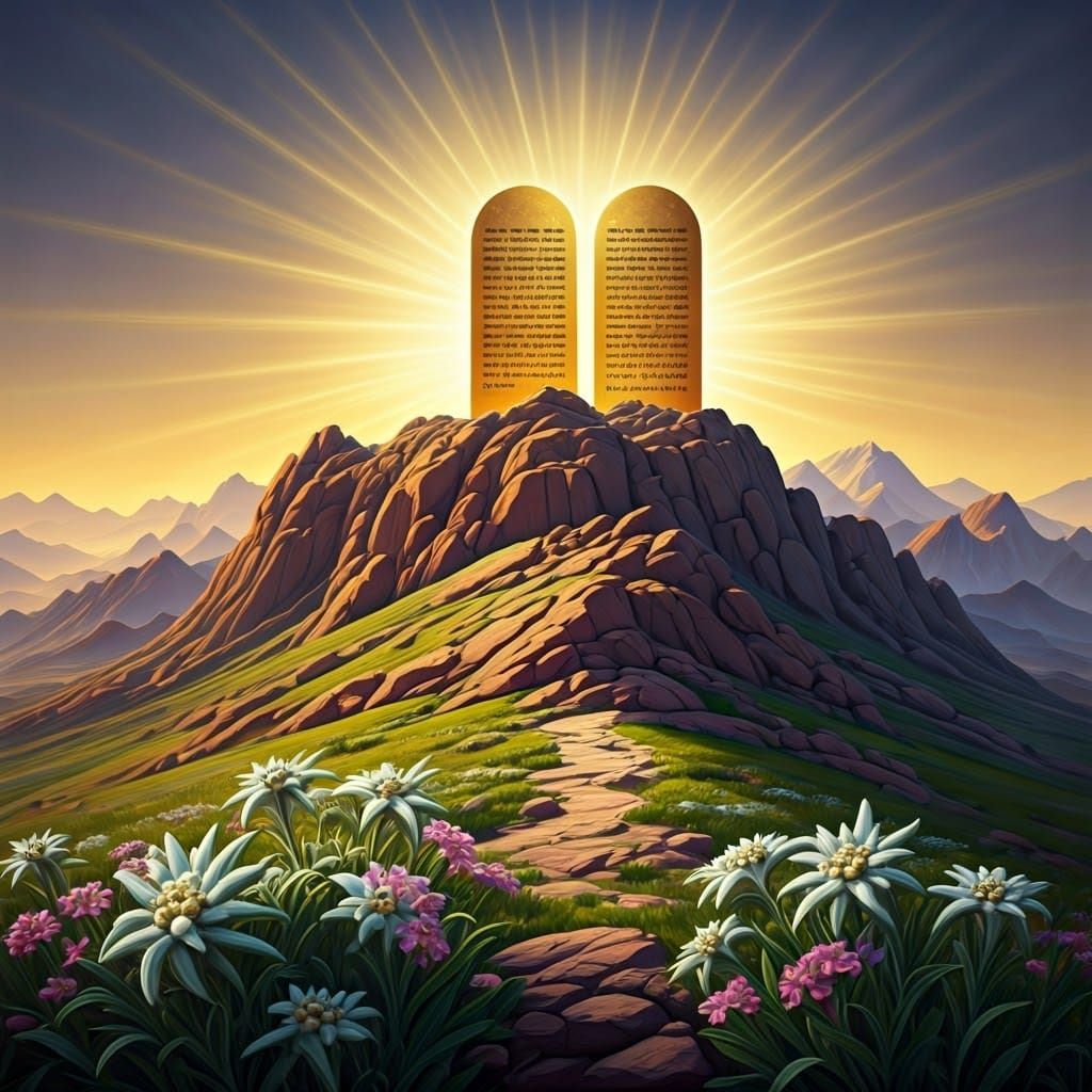 Radiant Mount Sinai with Tablets of Covenant
