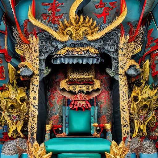 Dragon Robe and Palace in Surreal Oil Painting Style