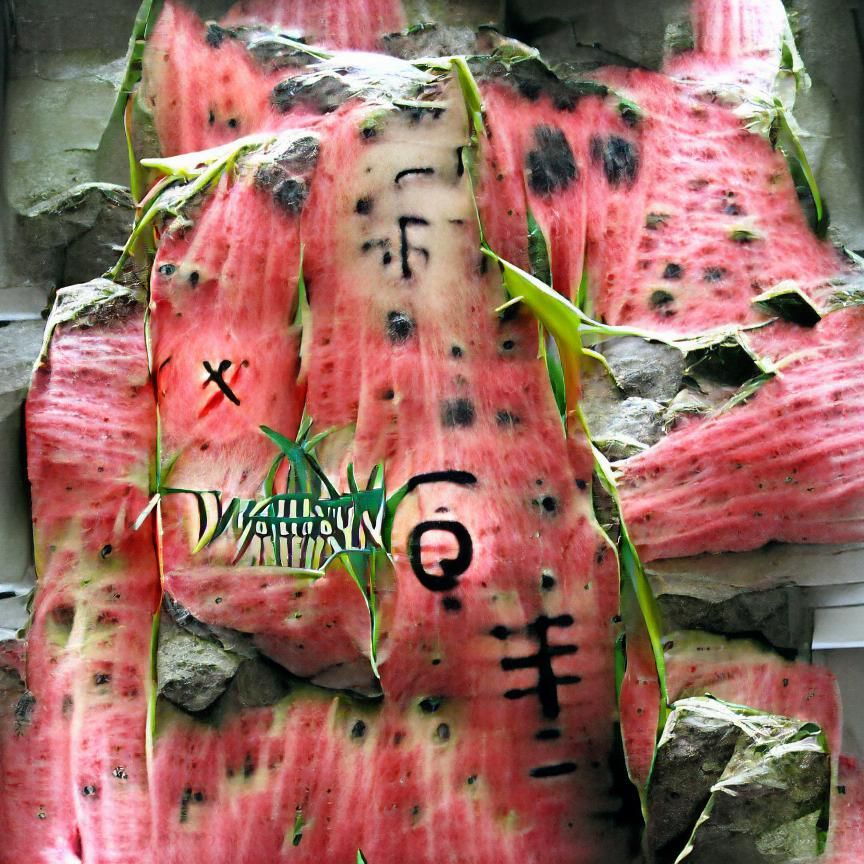 Ogham Watermelon (08) (Dragonfruit Crossbreed Palimpsest)