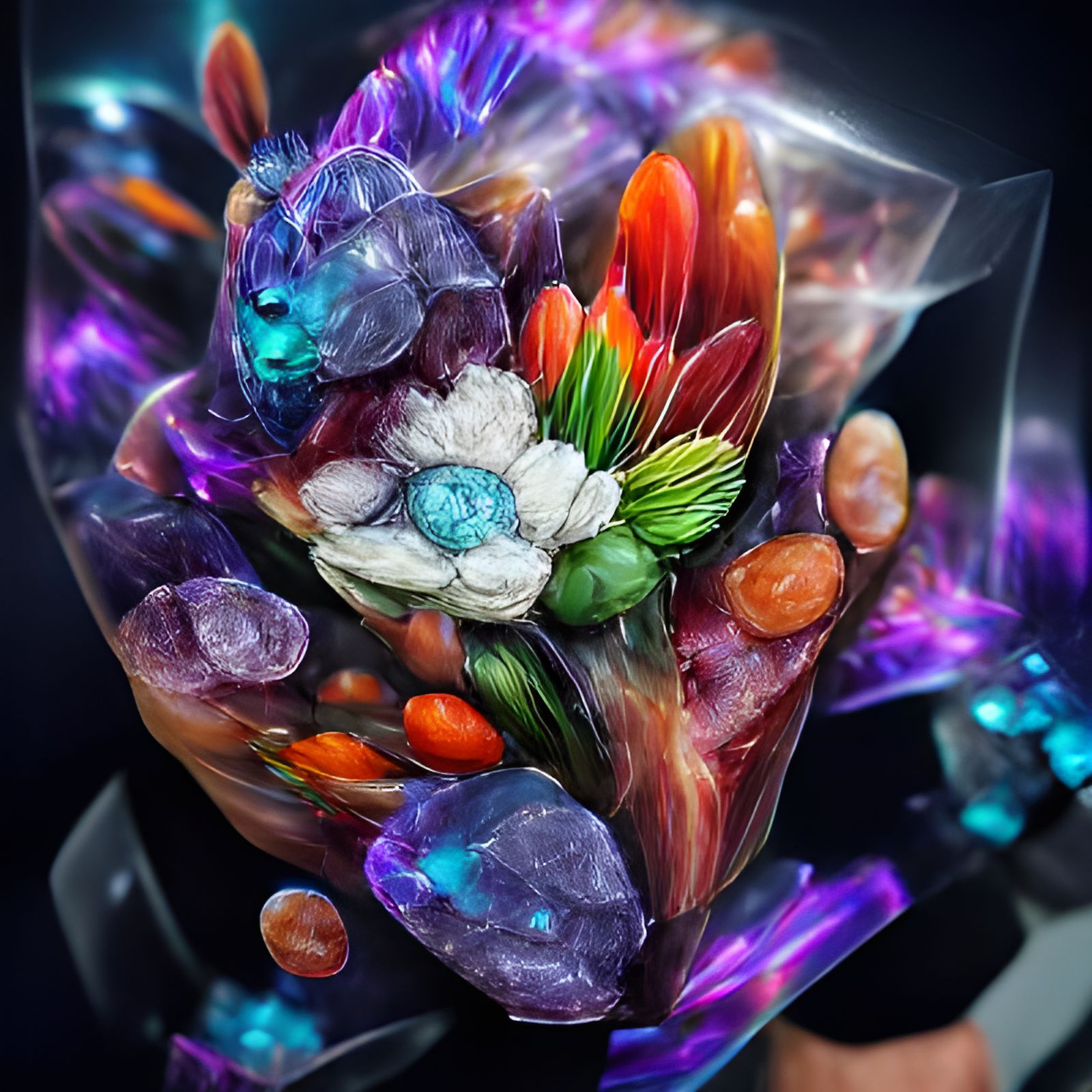 Gemstone Bouquet AI Generated Artwork NightCafe Creator
