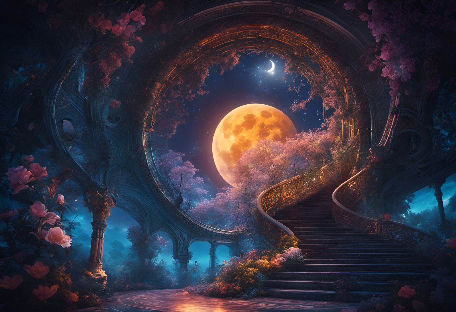 Pathway to the moon  by @Trivya