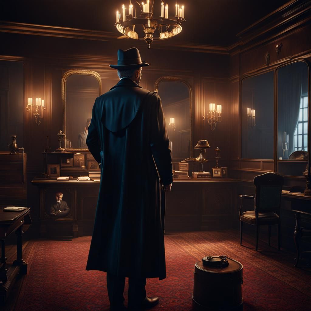 Grimdark Film Noir Detective Scene in Dutch Angle