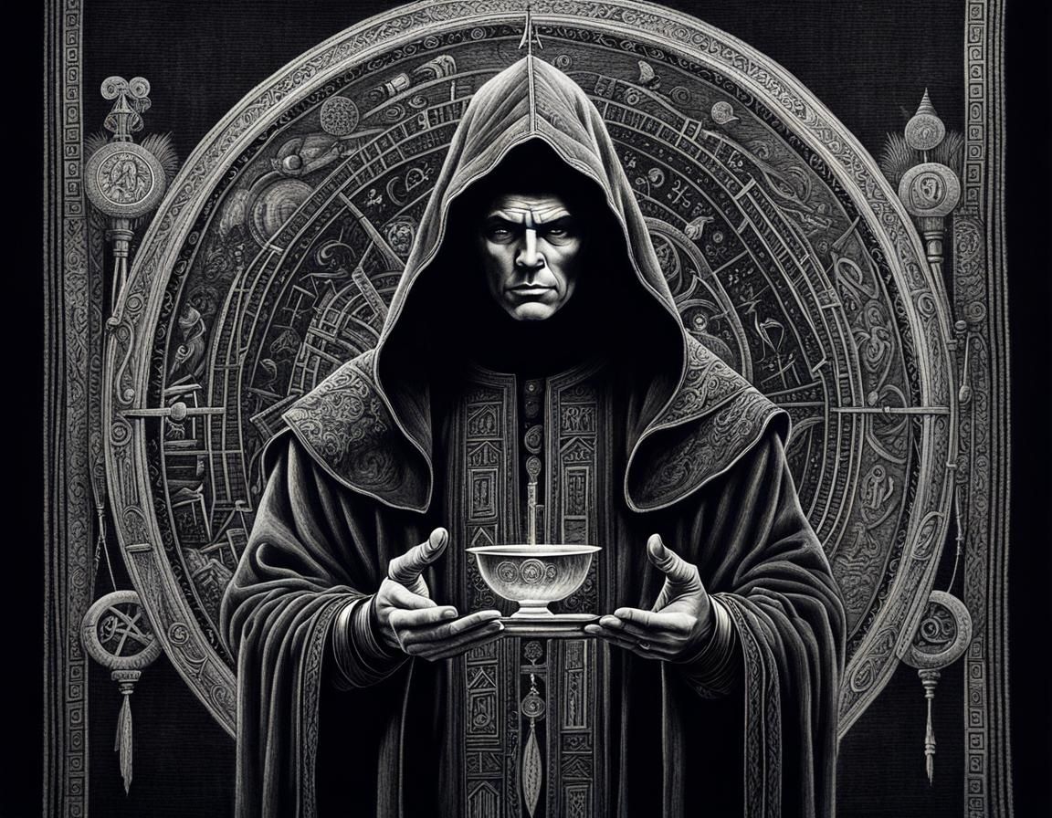 Mysterious cloaked scholar/oracle from the future decipherin...