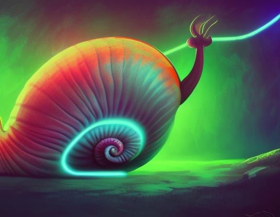 Glowing Snail - AI Generated Artwork - NightCafe Creator