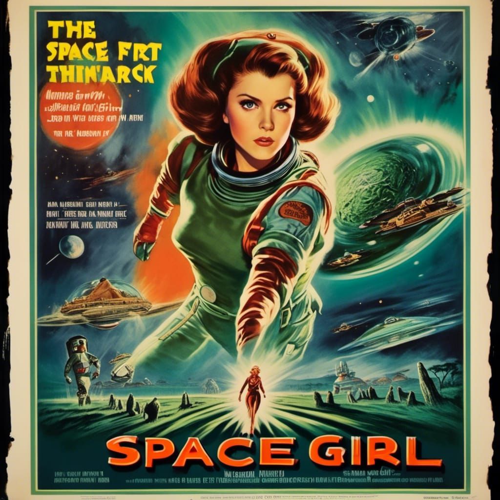 <lora:Movie Monsters:1.0> Movie poster, Anna Kendrick, 1950s...