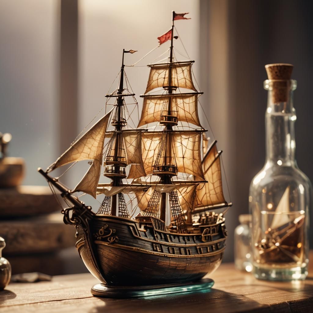 a ship in  horizontal bottle  by @lisabynature