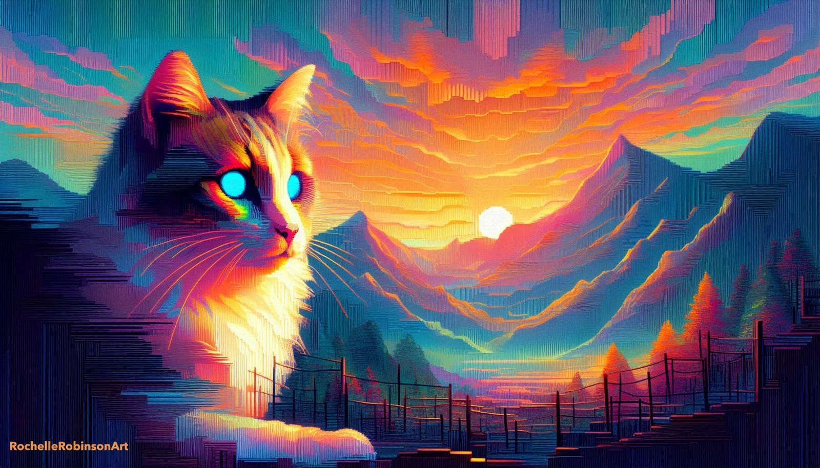 A Cat at Sunset