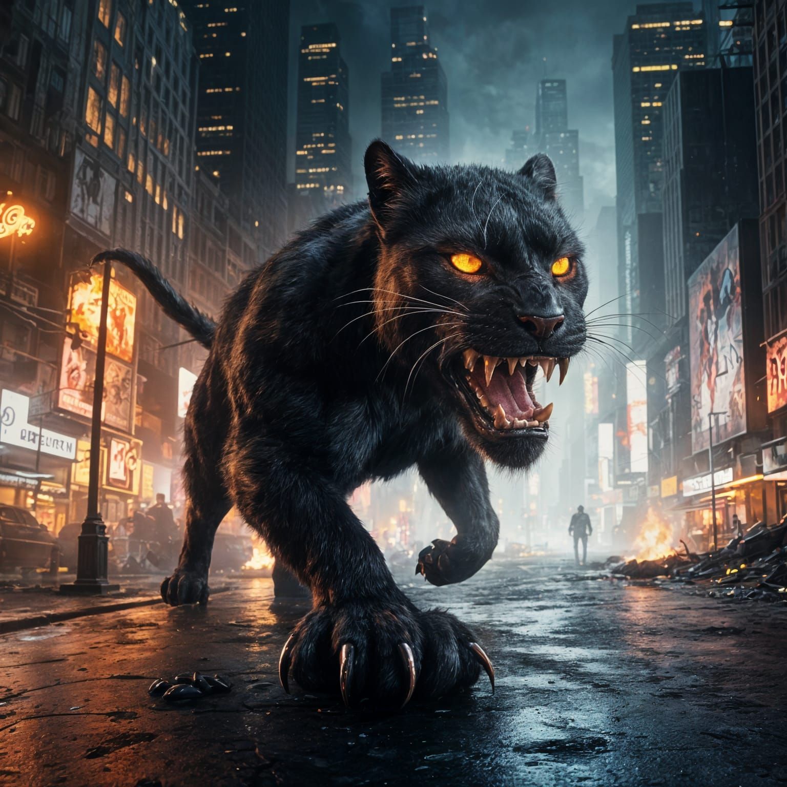 Times Square Black Panther Jack O Lantern on Devils Night