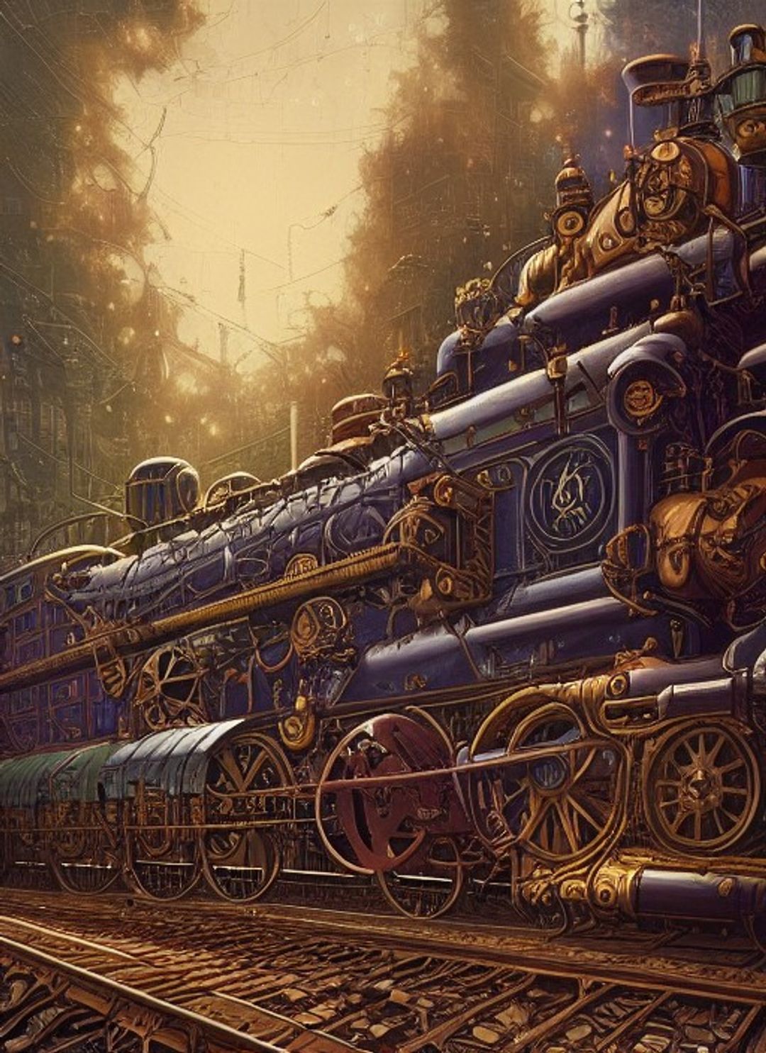 Steampunk Train - AI Generated Artwork - NightCafe Creator